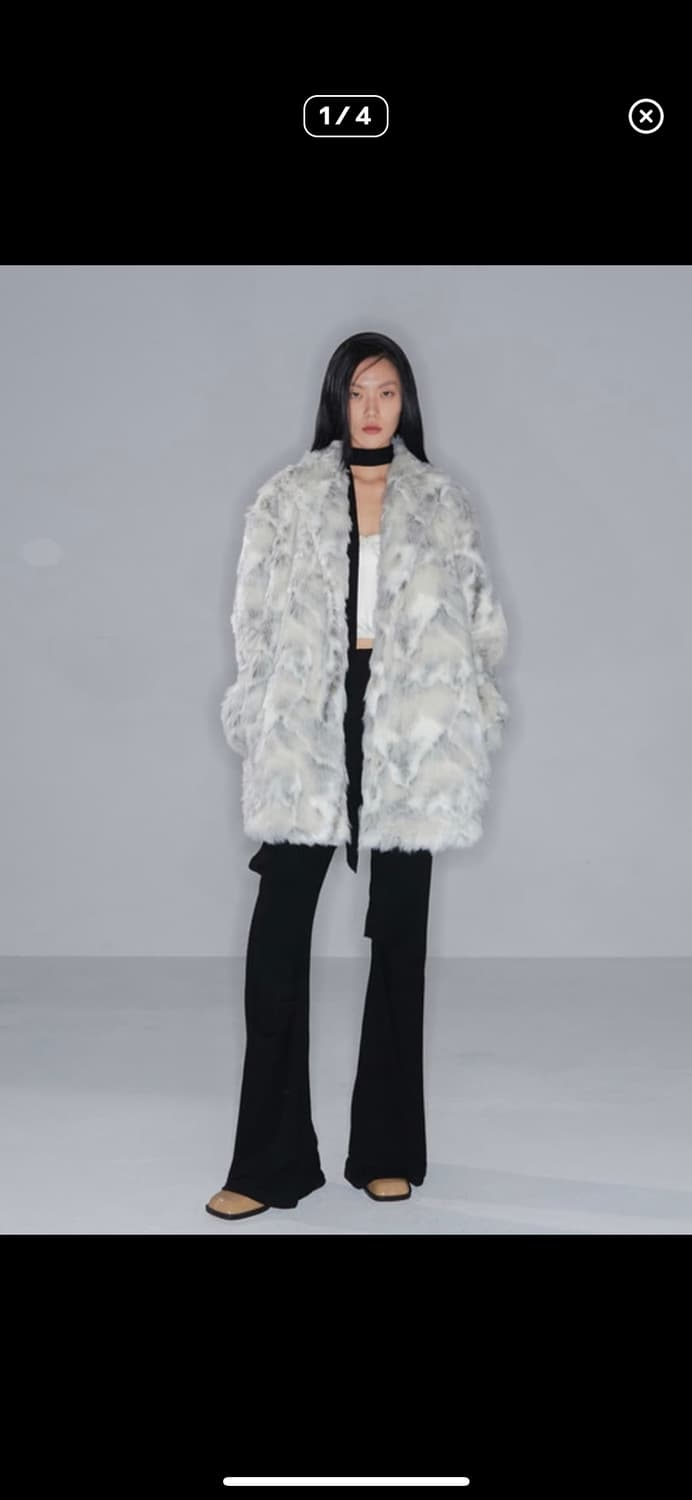 나체 페이크 하프 퍼코트 상품이미지1