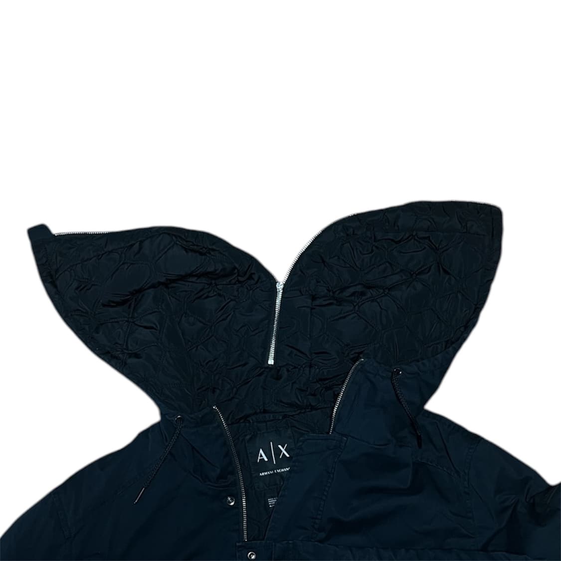 아르마니 익스체인지 빈티지 야상 모자 절개 디테일 블랙 상품이미지2