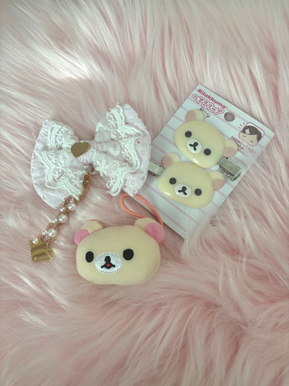 스쿠쿠 키링 코리락쿠마 머리끈 헤어핀 세트 상품이미지1