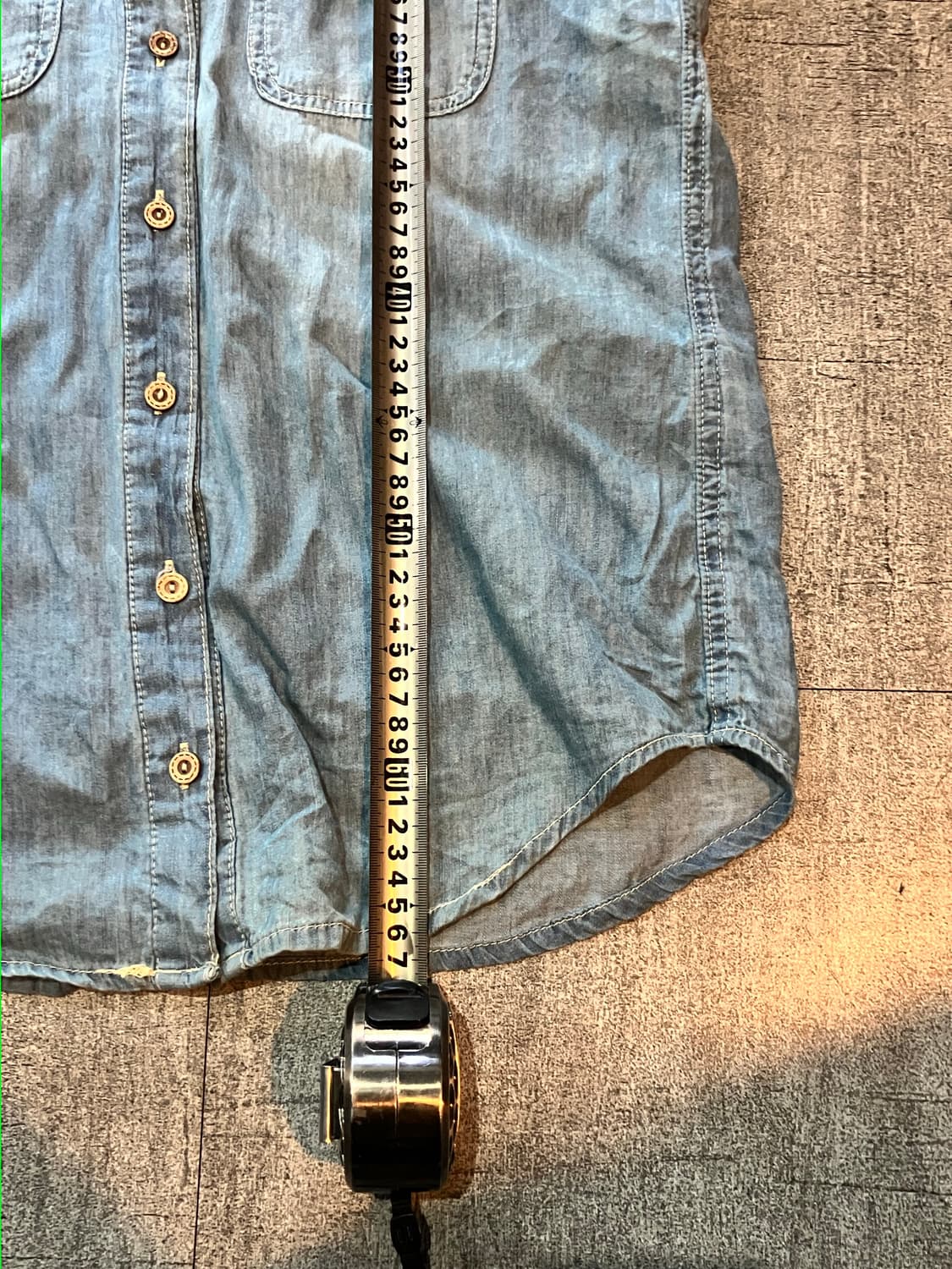 일본빈티지 핀터깔y2k 올드스쿨스트릿 투포켓 웨스턴 데님반팔셔츠 상품이미지3