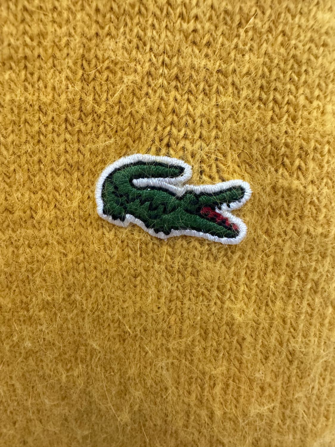 🧥 Lacoste 라코스테 헤어리 니트 스웨터 (머스타드 옐로우) 상품이미지6