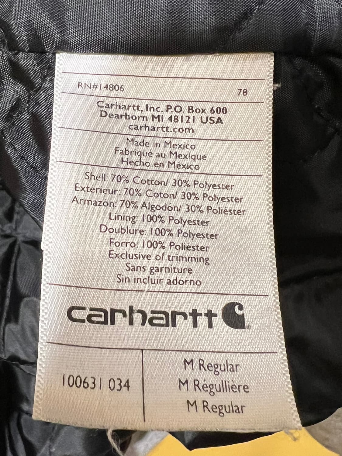 [M] 칼하트 레인 디펜더 미드웨이트 퀼트 라이닝 후드 집업 상품이미지7