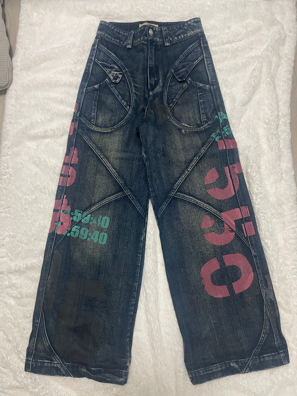 비엑세스 프린팅 데님 팬츠 상품이미지1