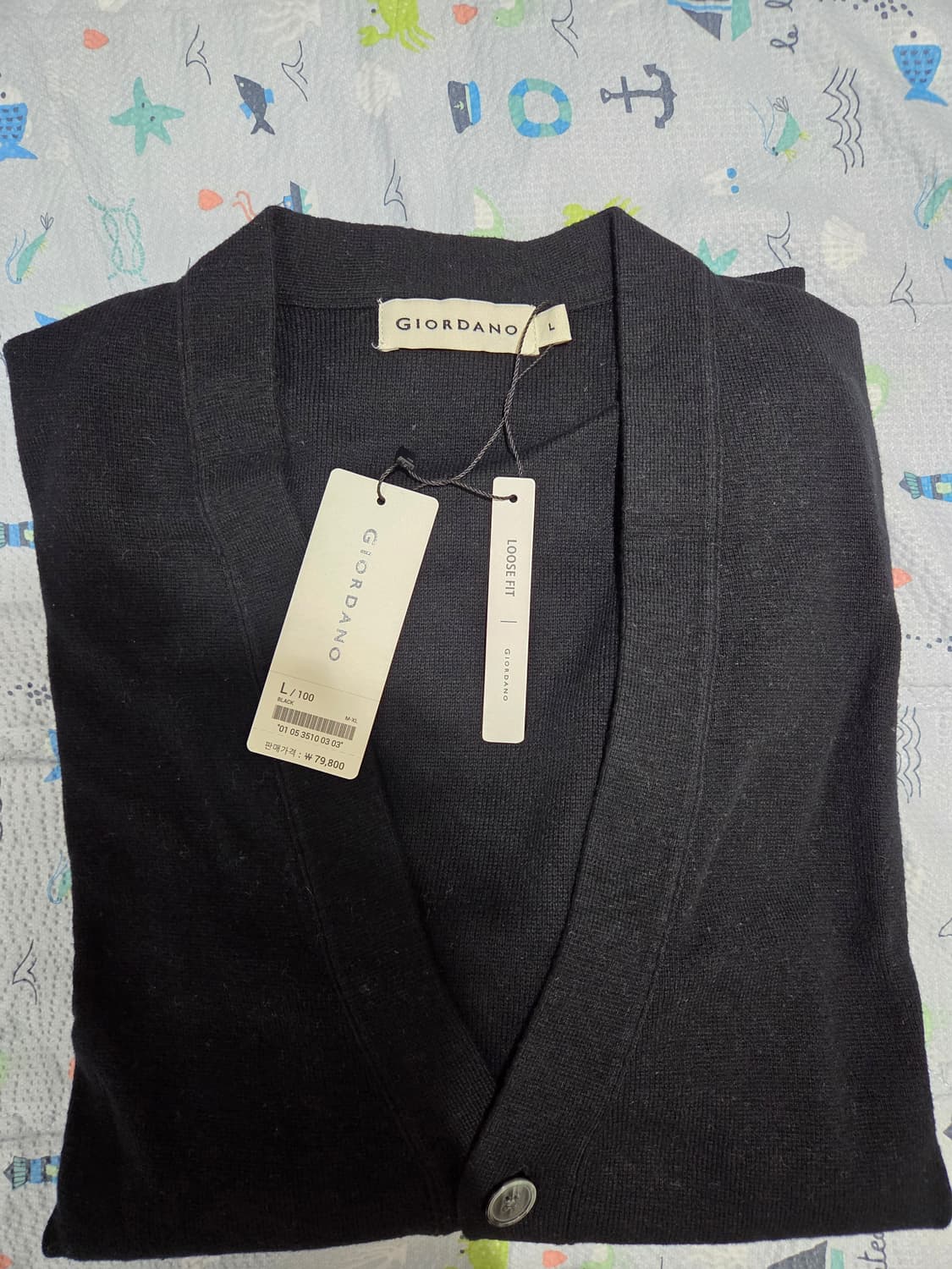 지오다노 12GG 하프밀란 브이넥 가디건 상품이미지5