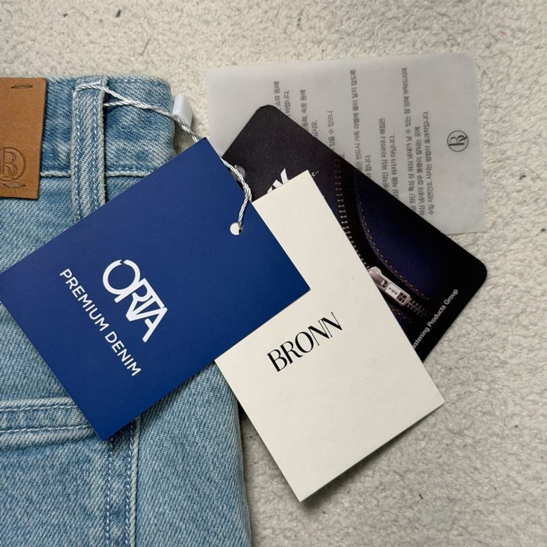 새상품 브론 25SS 프리미엄 오르타 588 데님 팬츠 연청 S 상품이미지8