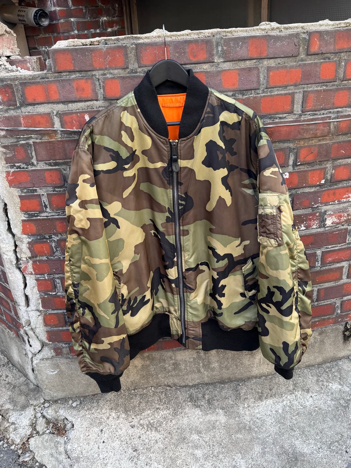 90s 알파인더스트리 우드랜드 카모 MA-1 항공자켓  상품이미지1