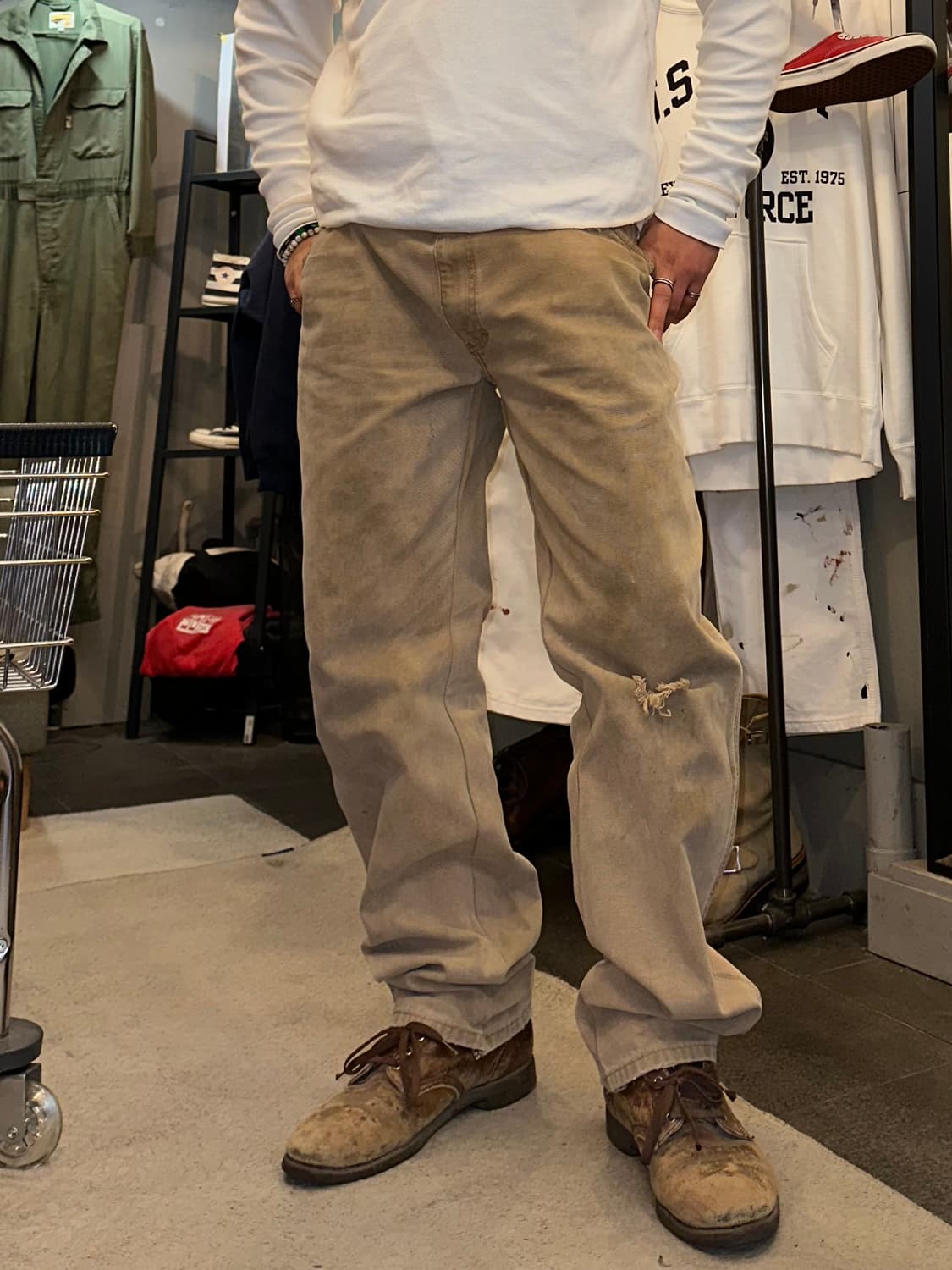 00’s Dickies distressed single work pant 상품이미지1