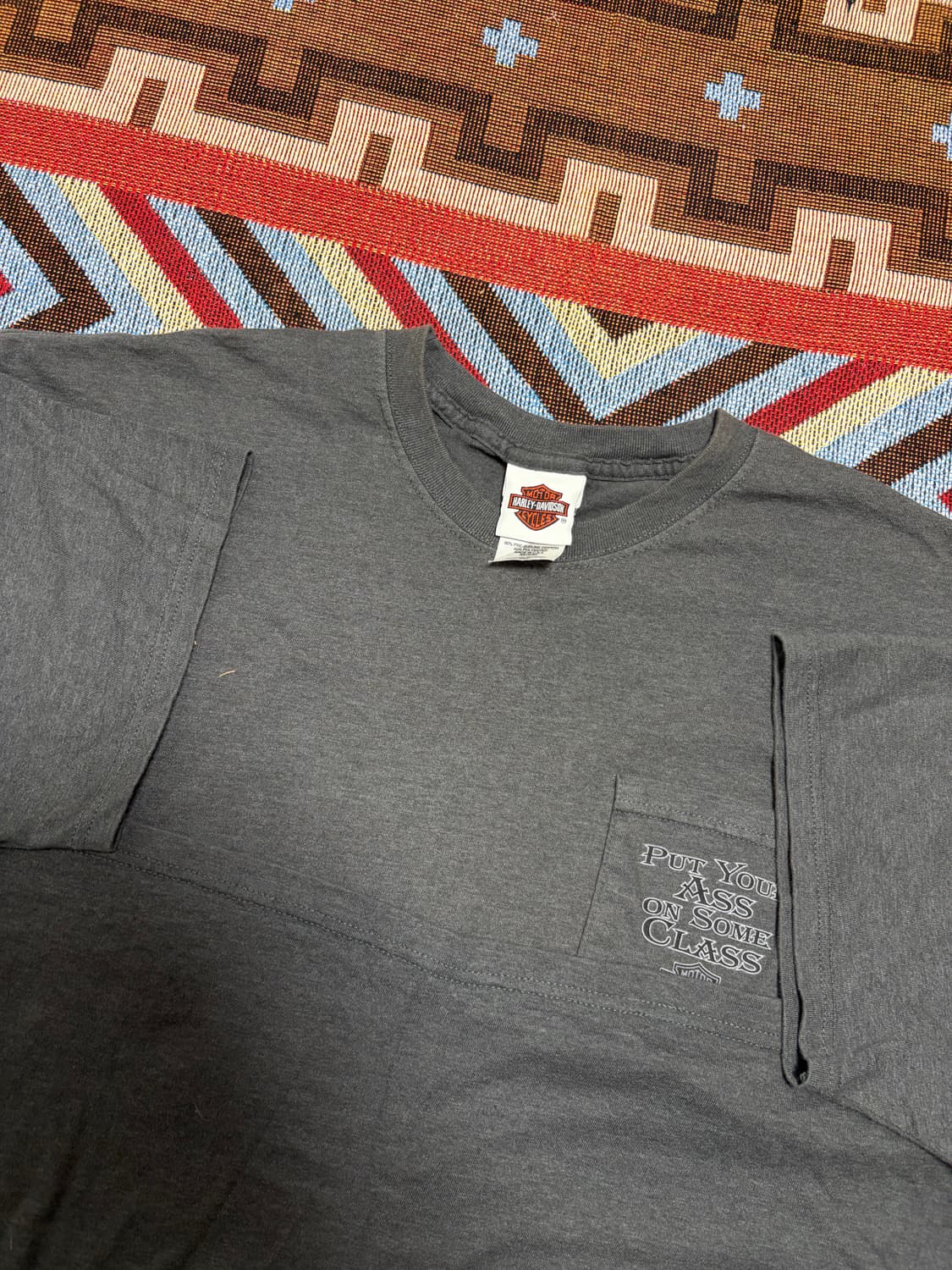 2XL) 00s 할리데이비슨 USA 이글 프린팅 반팔 티셔츠 차콜 상품이미지6
