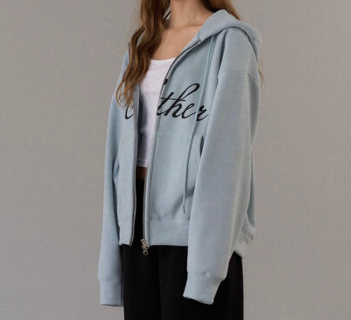 헤더먼트 보아 후드집업 베이비블루 상품이미지2