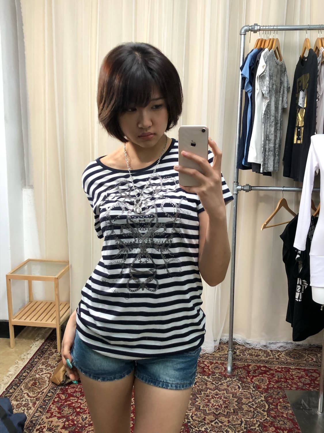  Crocodile Ladies 비즈 스트라이프 티셔츠 상품이미지6