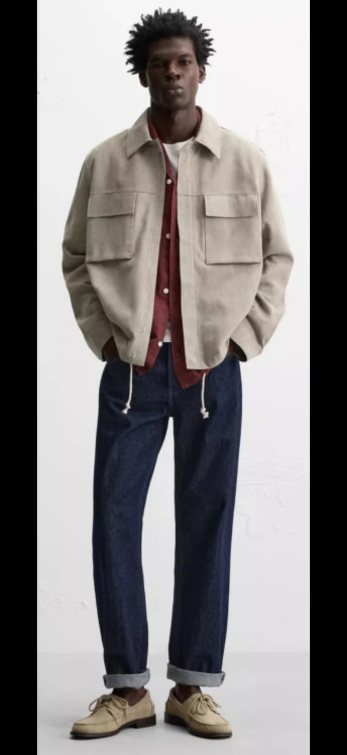 자라 레더 컬렉션 스웨이드 포켓 리얼레더 자켓 상품이미지5