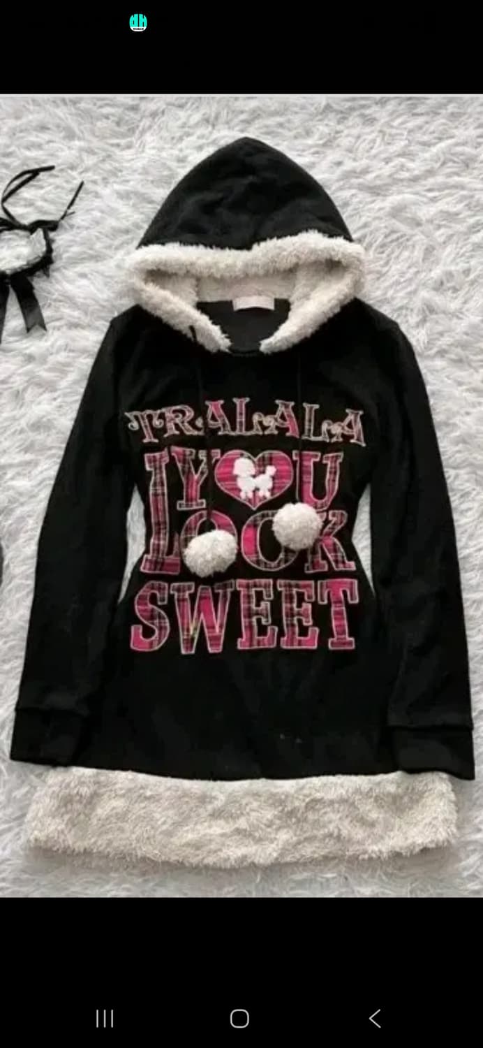 Tralala 트랄라라 블랙 후드 원피스 상품이미지1