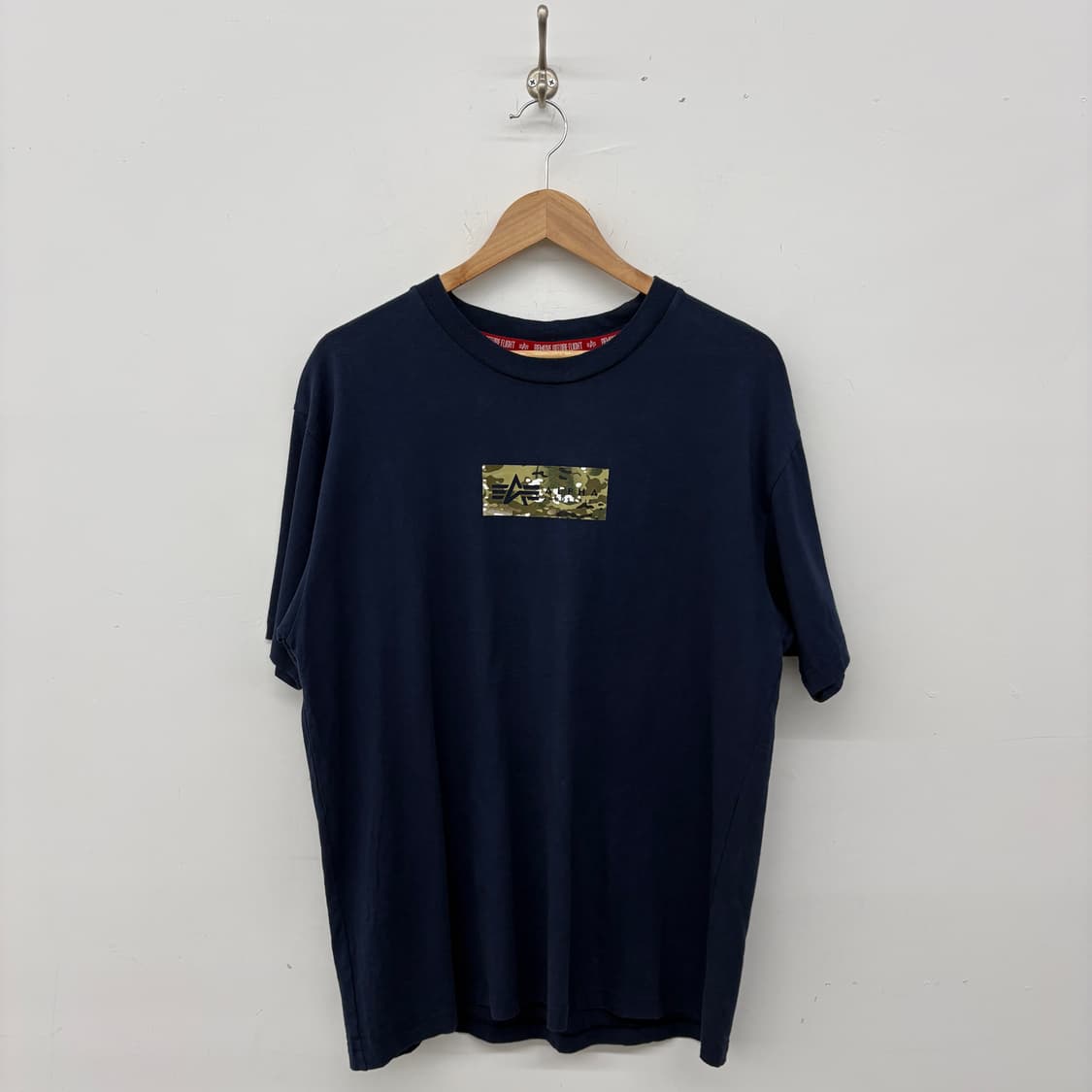 알파인더스트리 카모 로고 반팔 티셔츠 네이비 남성XL 상품이미지1
