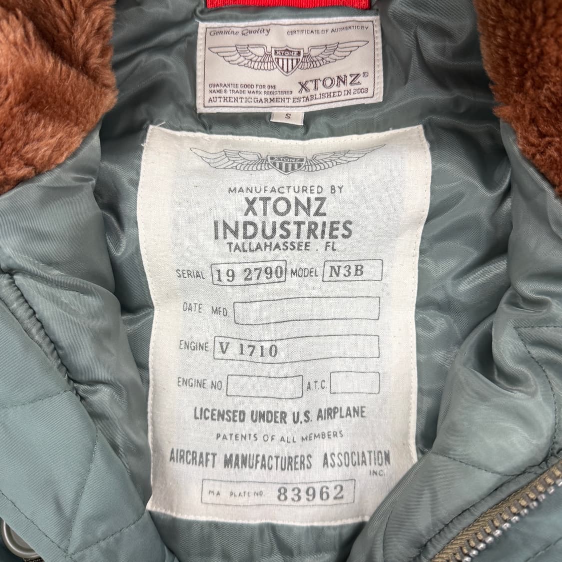 (S)엑스톤즈 XTONZ N3B 파카 자켓(올리브) 상품이미지2