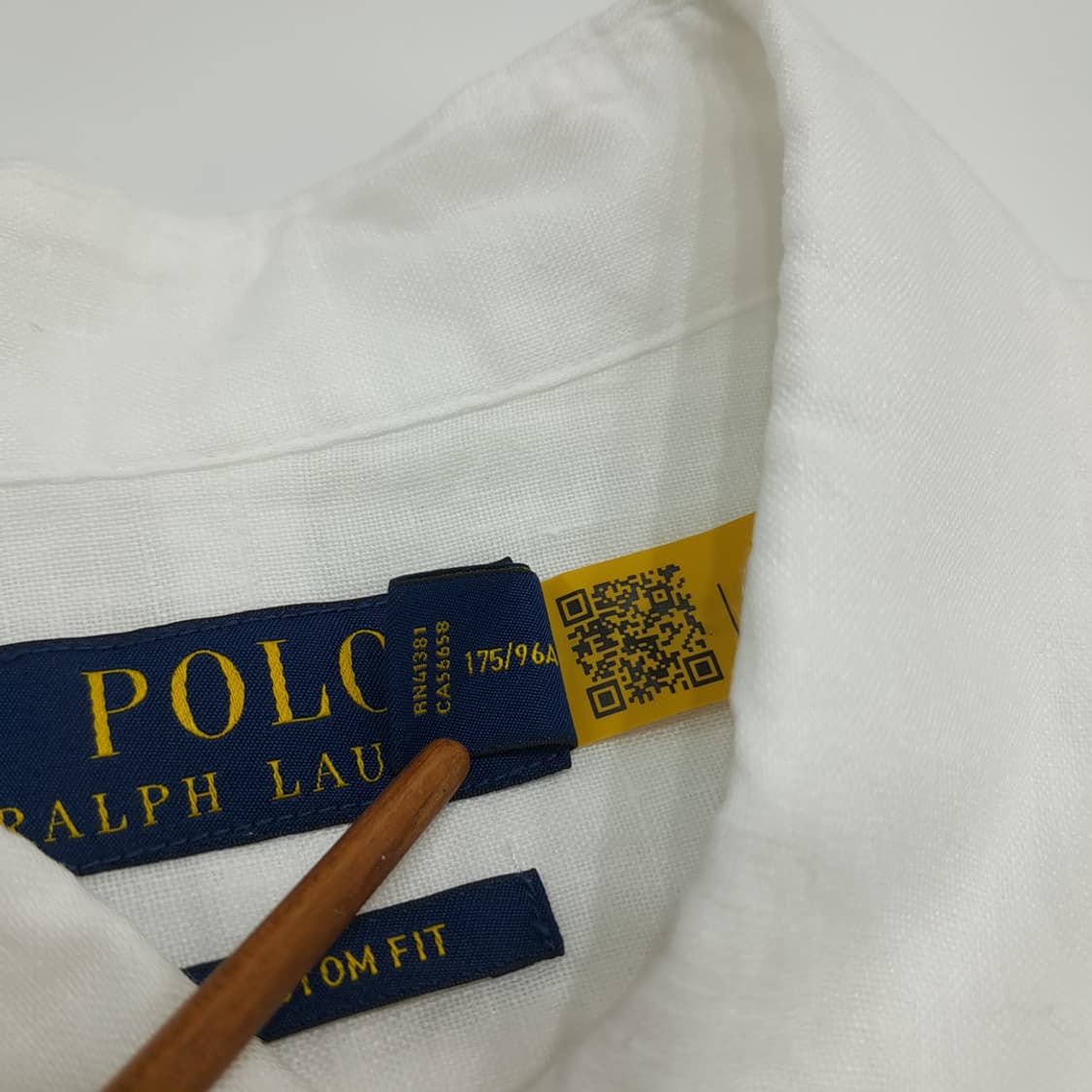 Co745 M 폴로 랄프로렌 화이트 린넨 QR 긴팔 셔츠 남방 상품이미지5