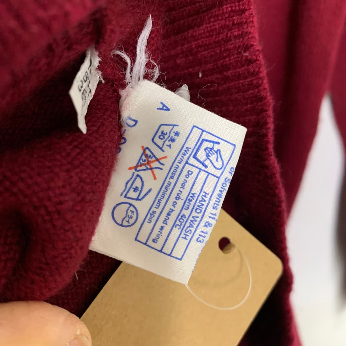 일본 빈티지 jpn 캐시미어 100% 와인 긴팔 니트 상품이미지3