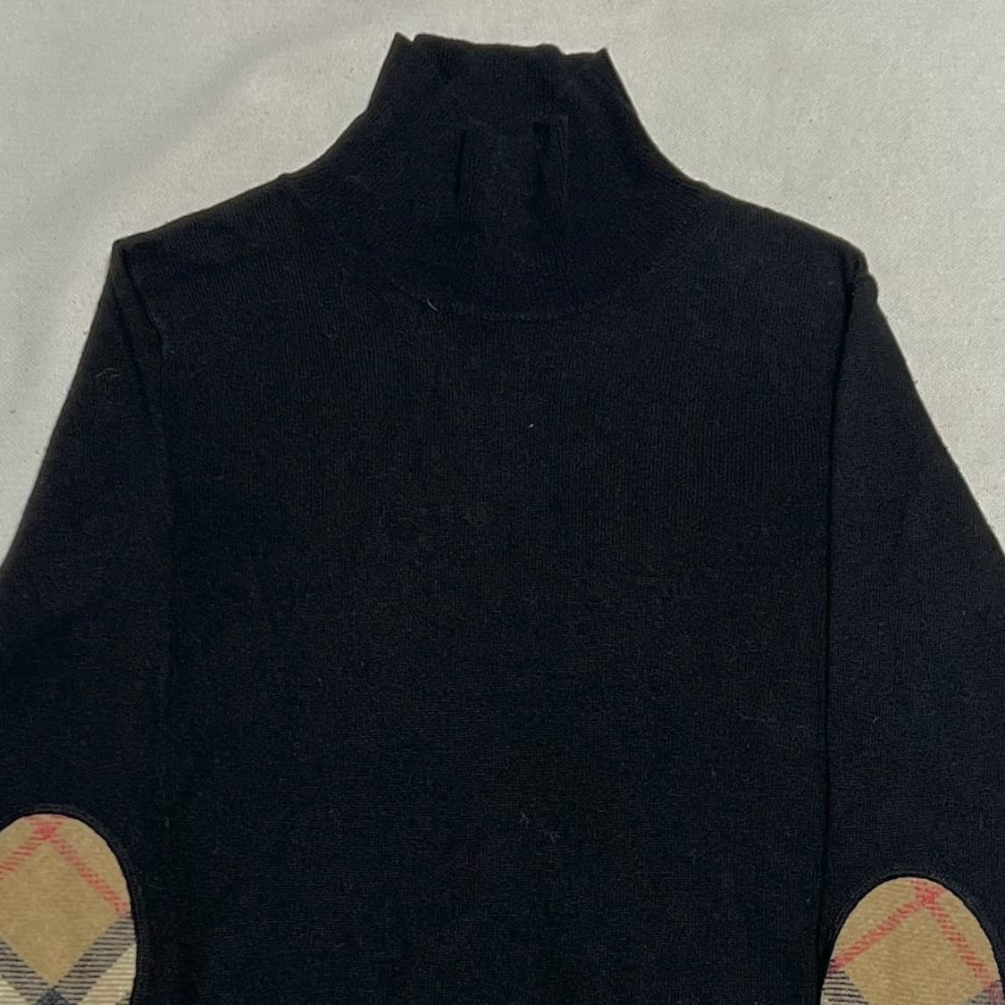 S 버버리 노바체크 암 패치 울 목폴라 니트 상품이미지1