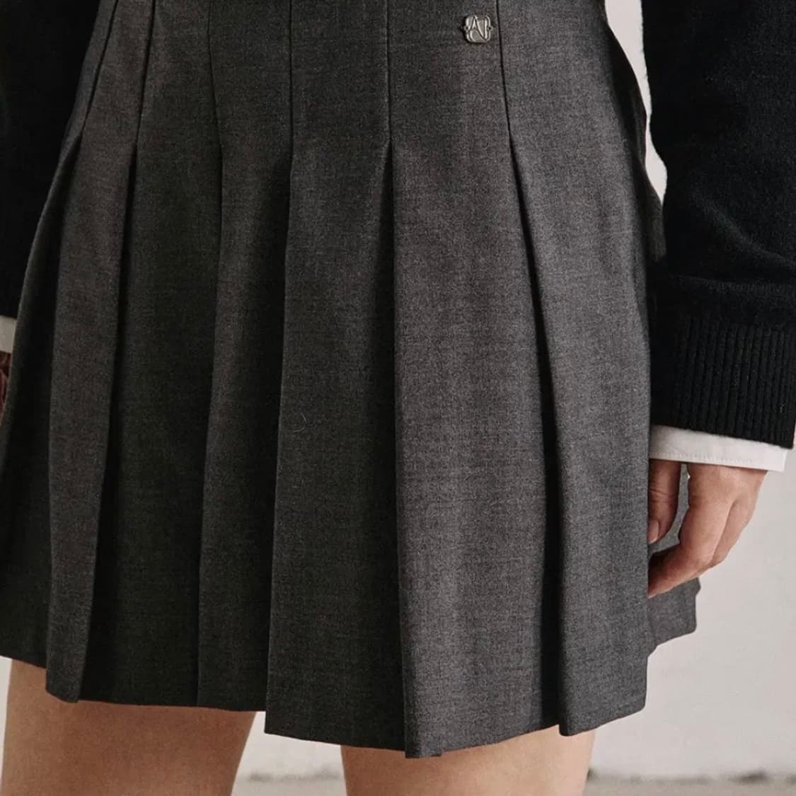 울 플리츠 스코트 미니 스커트 상품이미지1