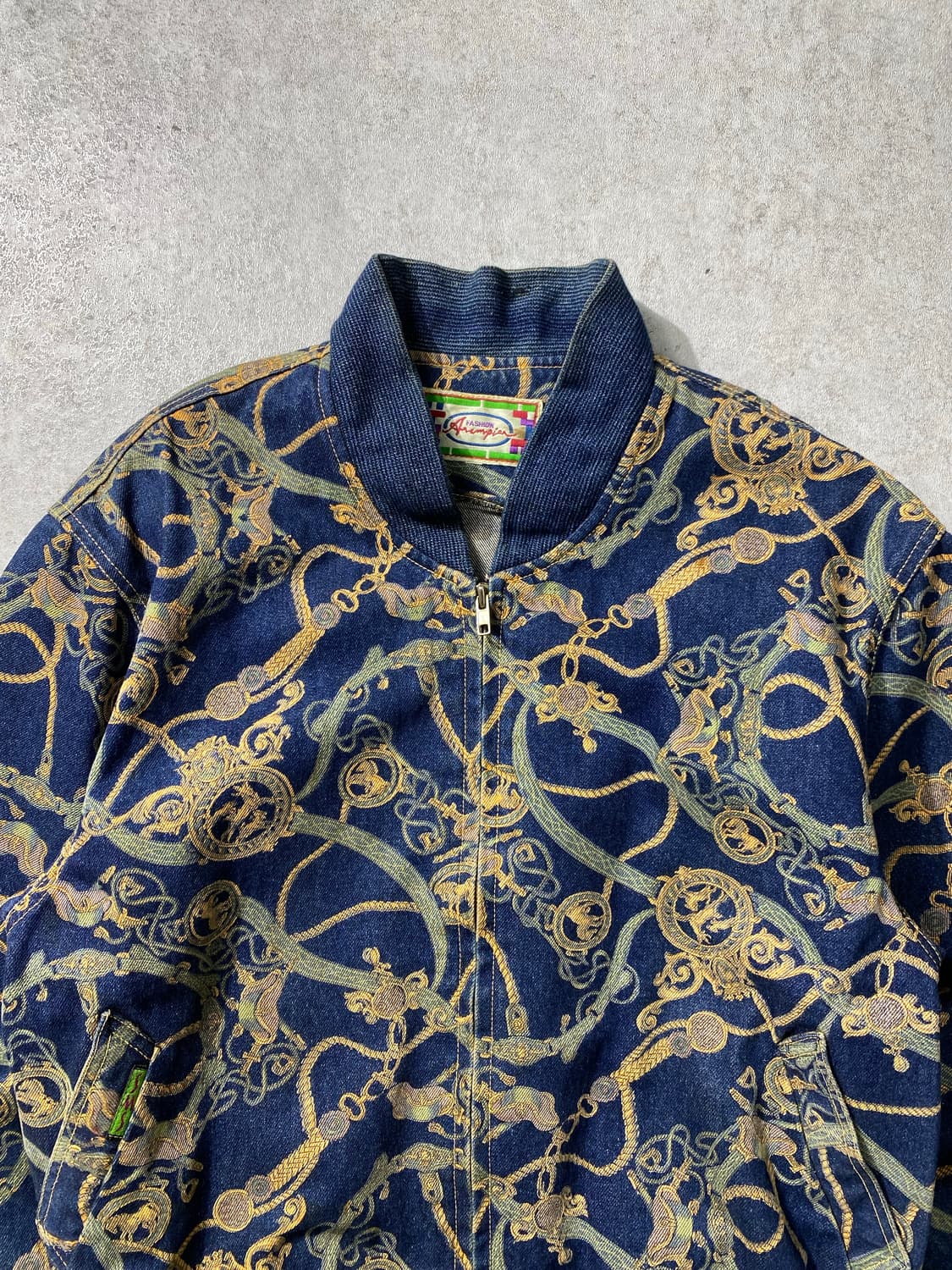 [M] 8-90s Vintage 빈티지 페이즐리 데님 블루종 자켓 상품이미지2