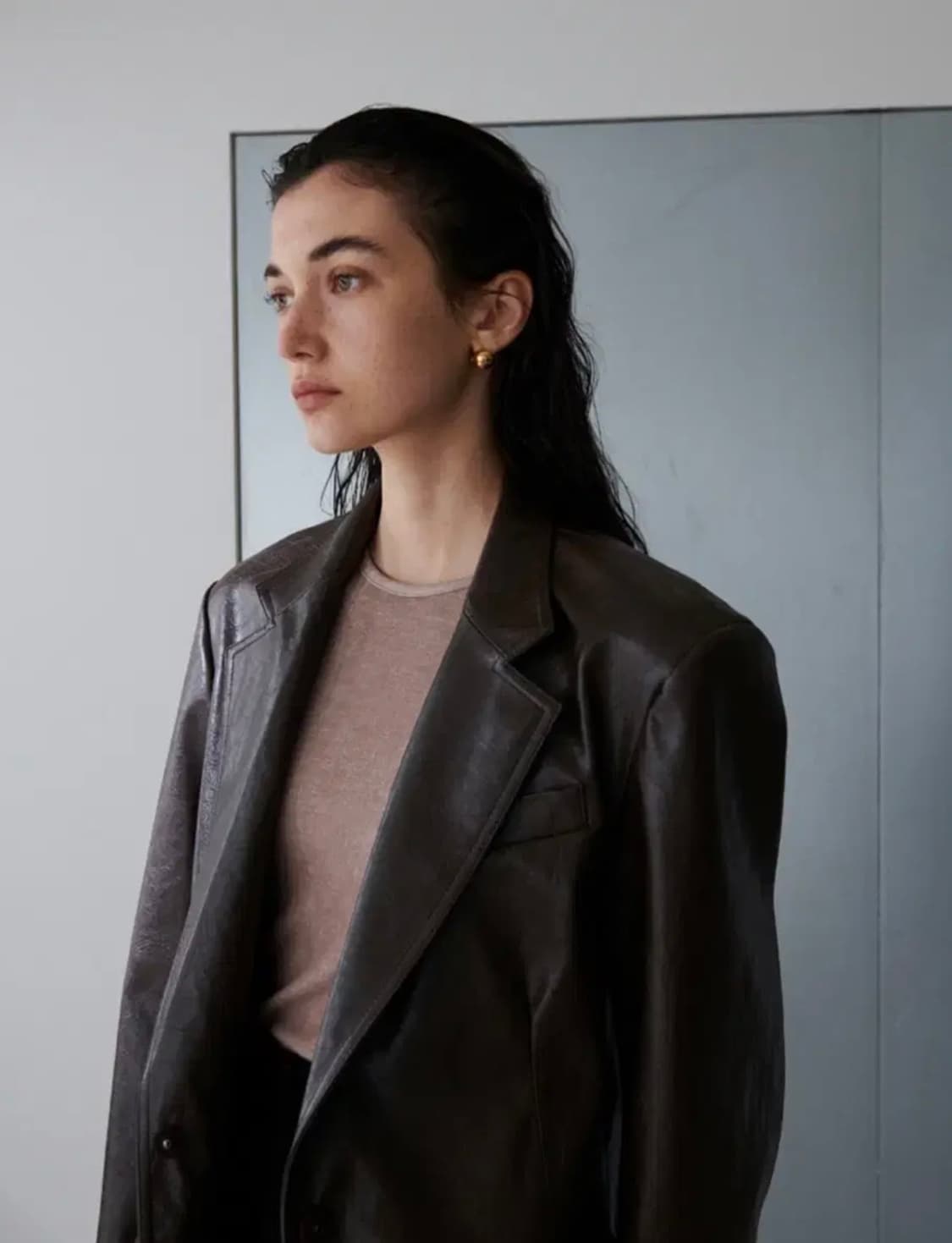 오데스 레더 자켓 브라운 컬러 상품이미지2