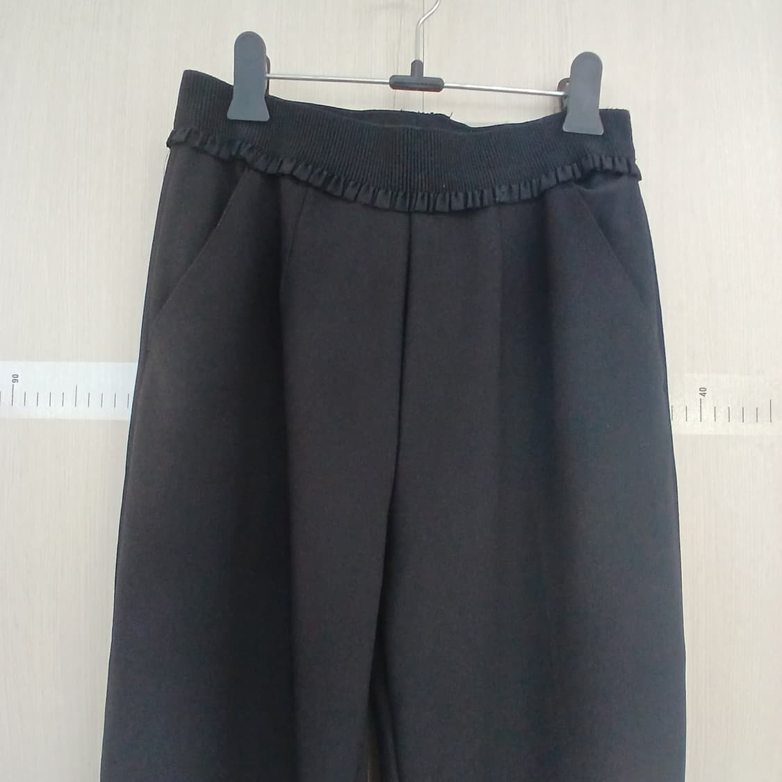 부르다문 블랙 와이드 여성 바지 상품이미지2