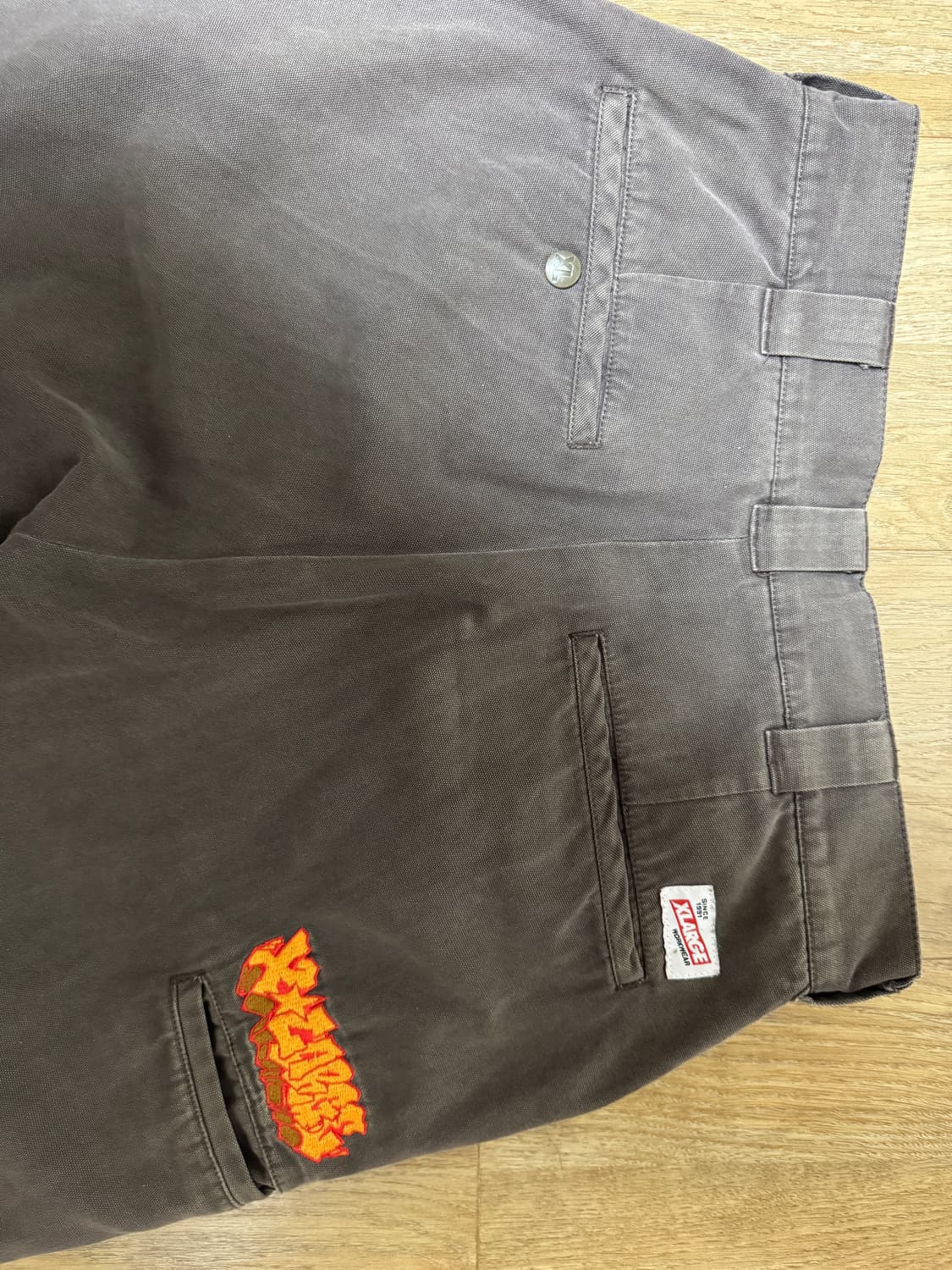 X LARGE 엑스라지 더블니 트윌 워크팬츠(워시드 브라운) 상품이미지3