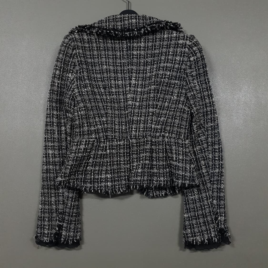 오즈세컨 레이스 블랙 튤립 울 실크 싱글 버튼 트위드 자켓 블랙 여성 S 상품이미지7