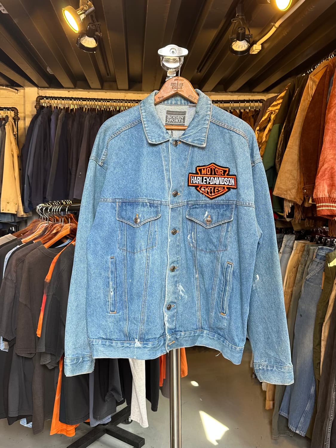 할리데이비슨 자수 데님 트러커 자켓  상품이미지1