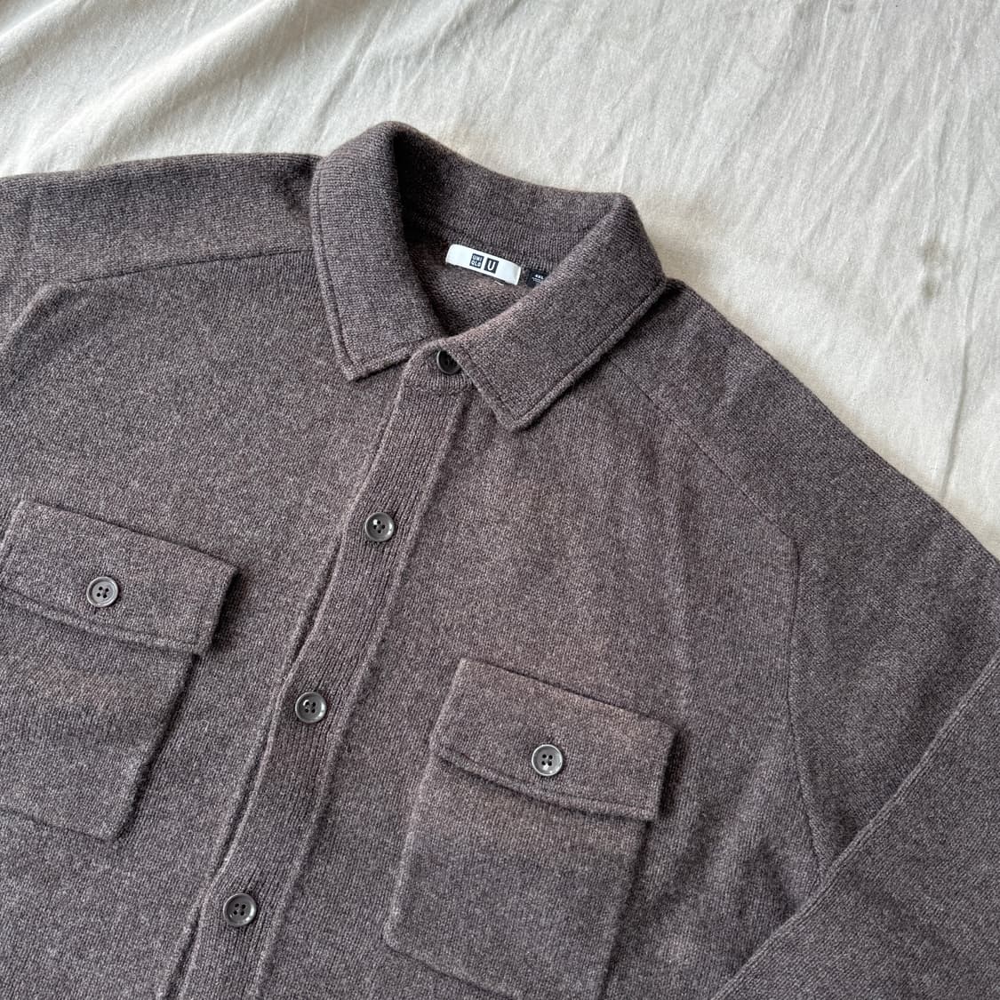 유니클로U 커피브라운 램스울 니트 자켓 4XL 상품이미지2