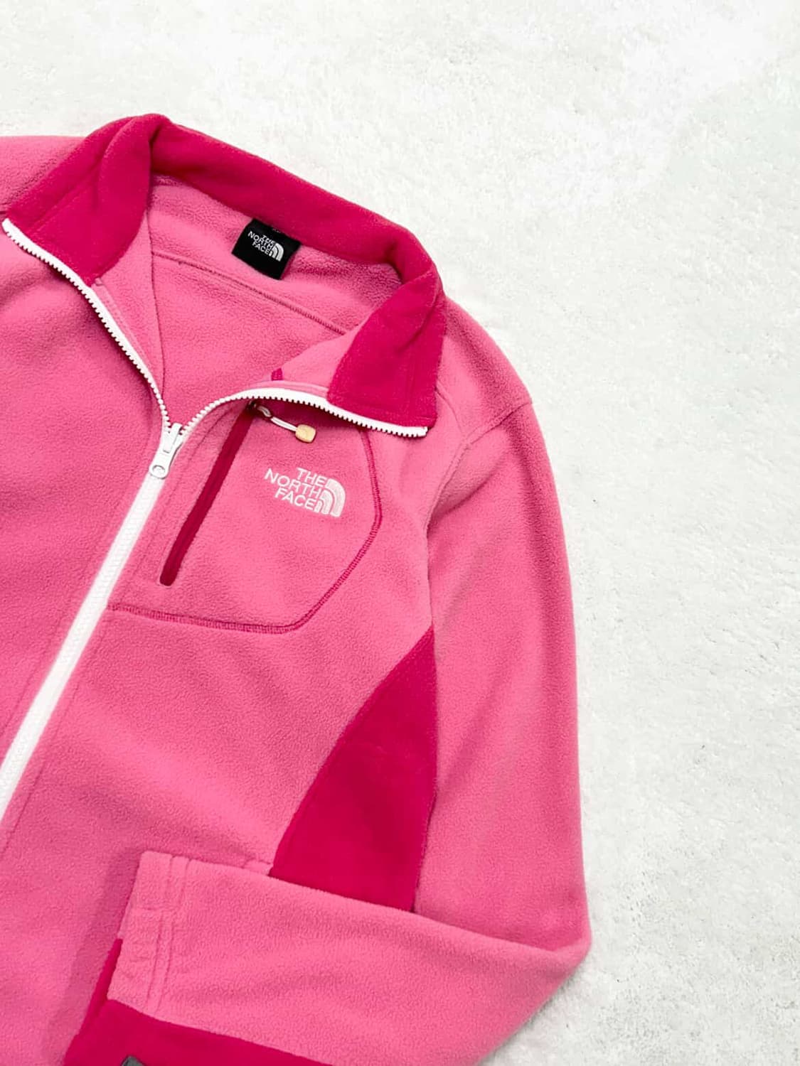 노스페이스 핑크 배색 플리스 집업 상품이미지6