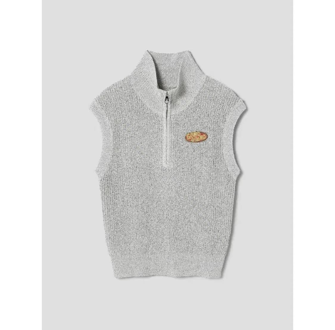 (새상품) 샌드 시운드 하프 집업 니트 조끼 라이트그레이 상품이미지1