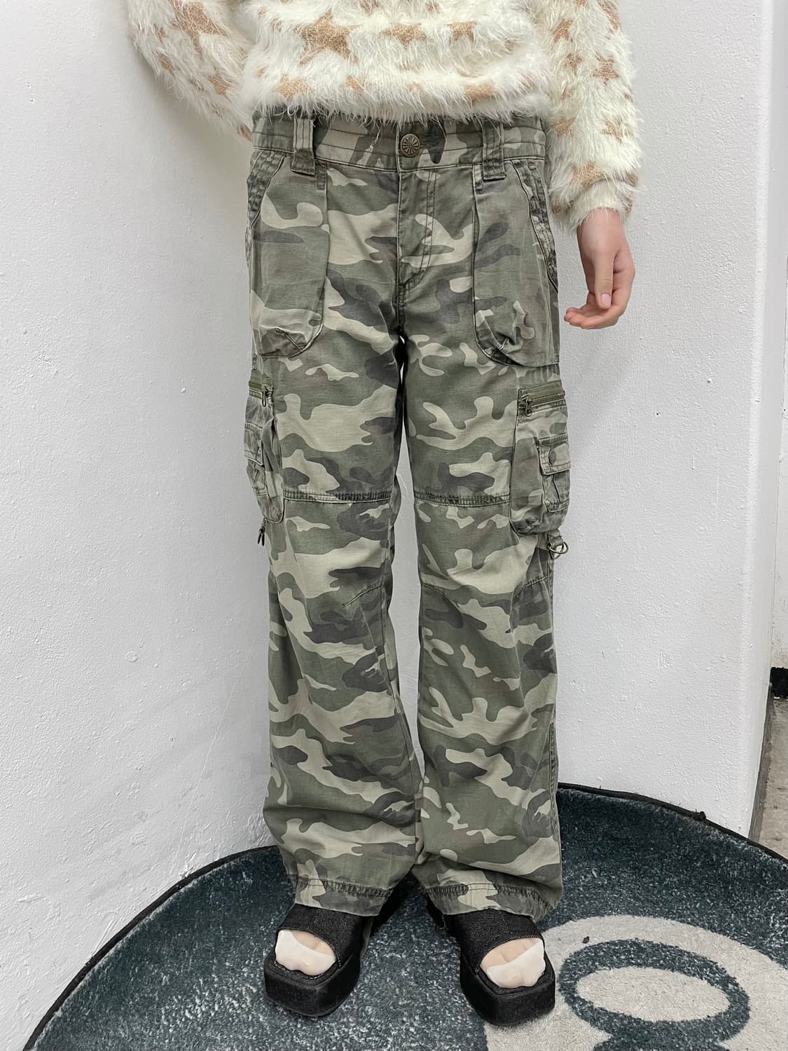 y2k 카모 멀티포켓 카고팬츠 상품이미지1
