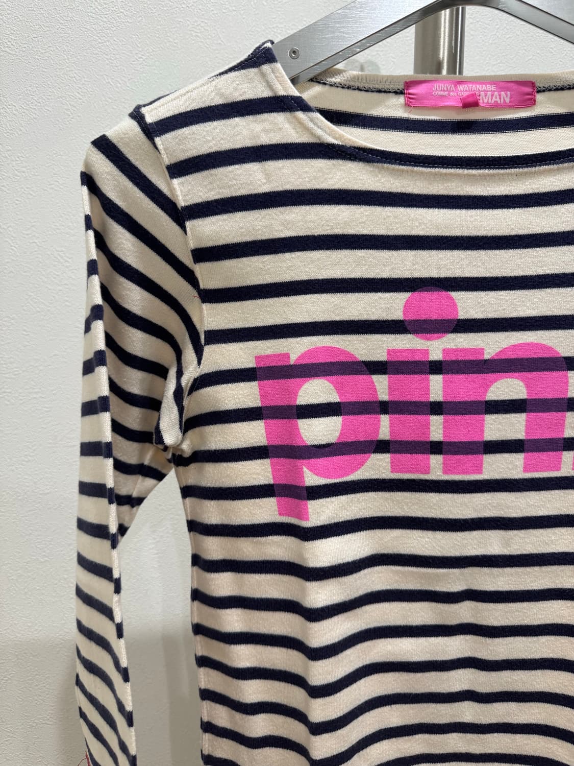 준야와타나베 12ss “pink" 스트라이프 7부 슬리브 상품이미지3