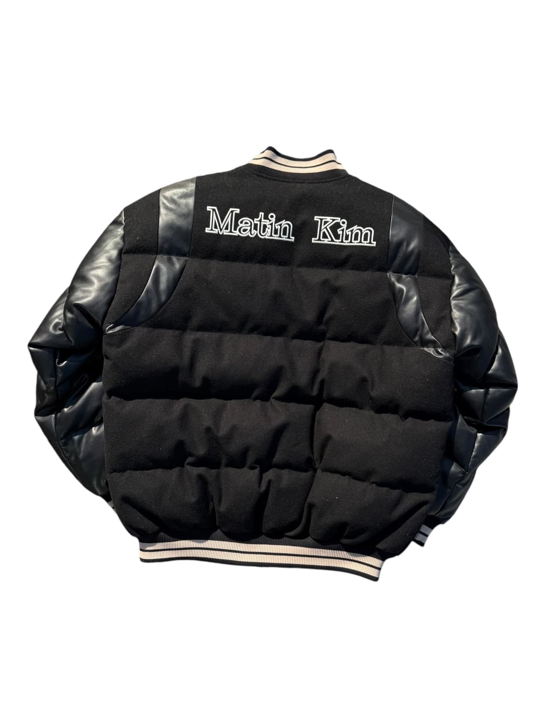 Matin kim 마틴킴 마뗑킴 울 페이크 레더 덕다운 패딩 점퍼 상품이미지1