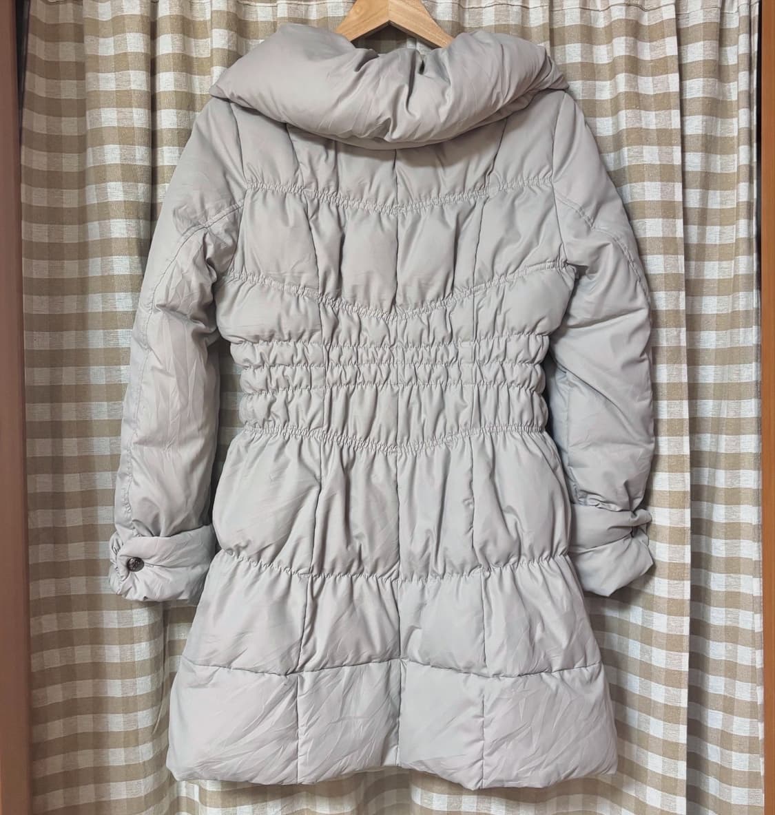 오프숄더 리본 니트 + 체크 스커트 러블리 패딩 세트 상품이미지8