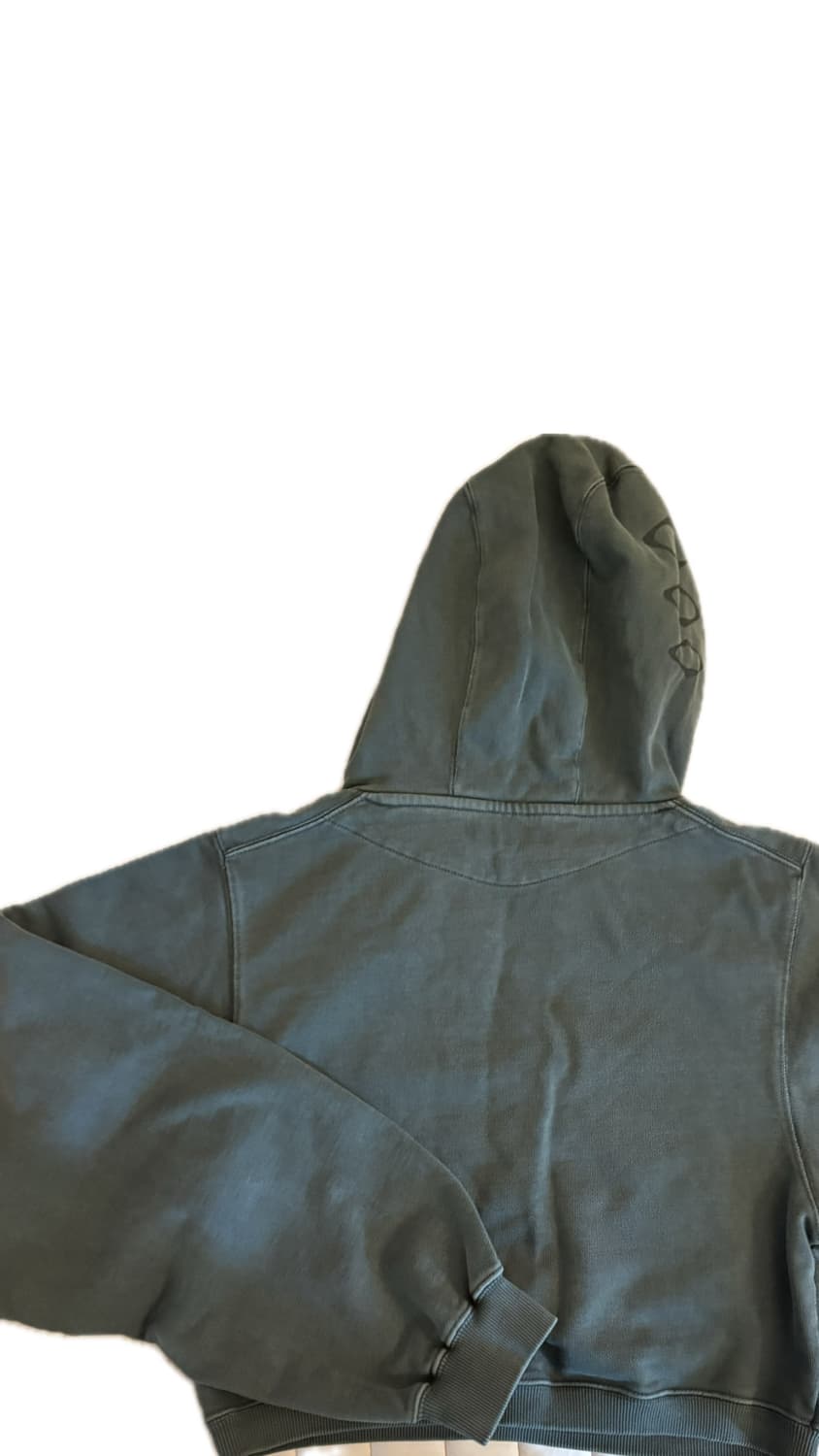 미스치프 사이드 버튼 업 크롭 후드 워시드 차콜 상품이미지2