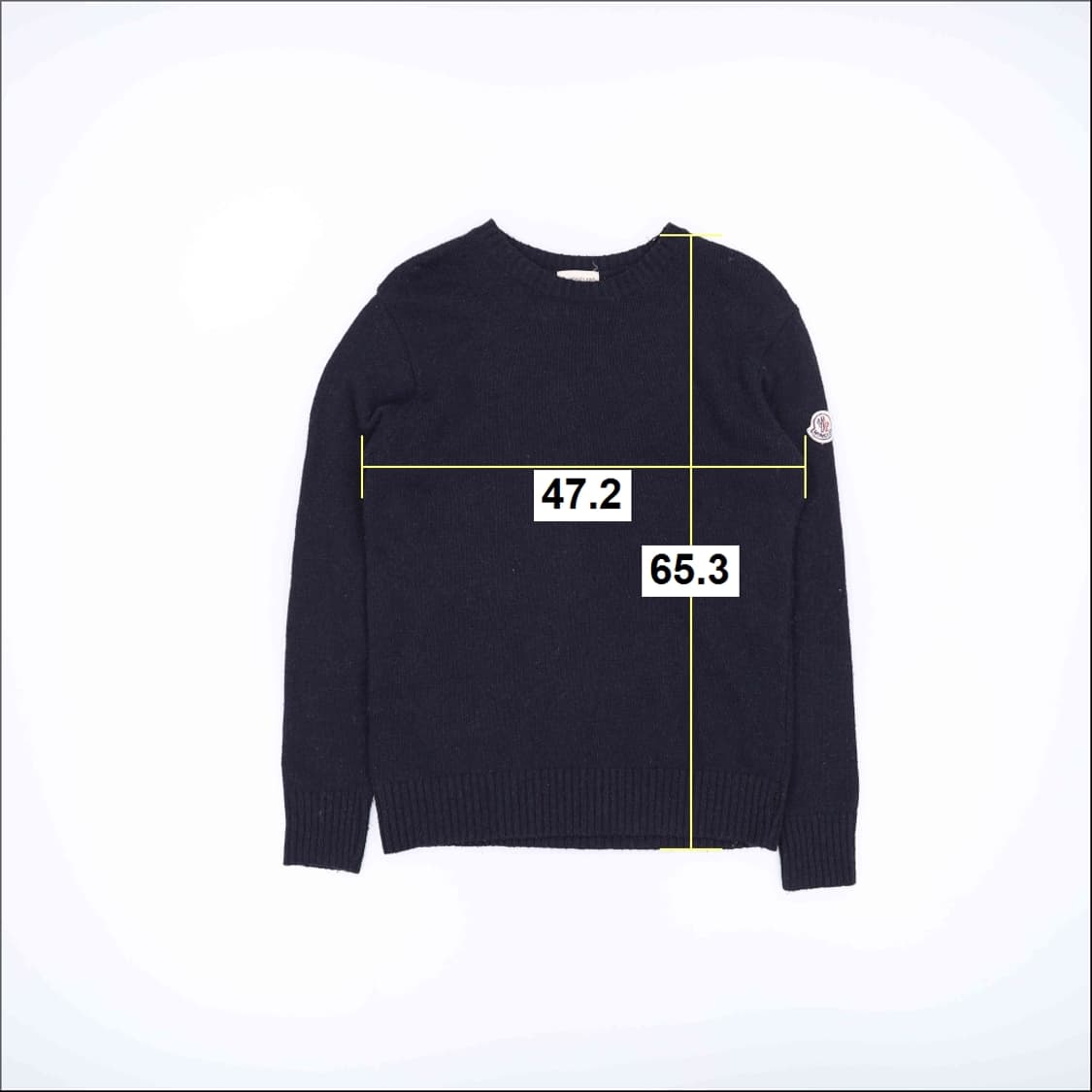 [실측확인] 고급 크루넥 패치 니트 스웨터 0106J 상품이미지5