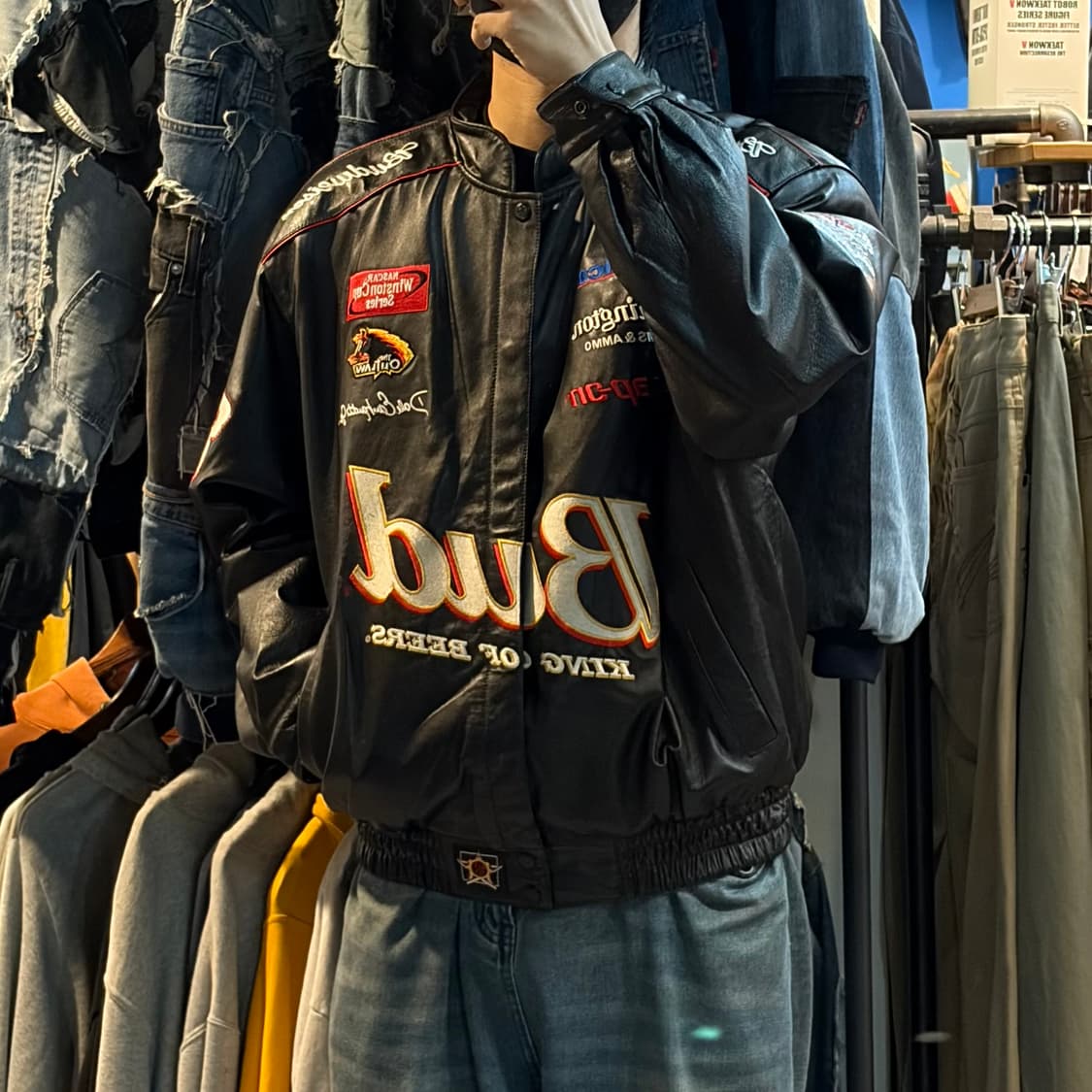 [No.9] JH Design 버드 와이저 레더 레이싱자켓 상품이미지6