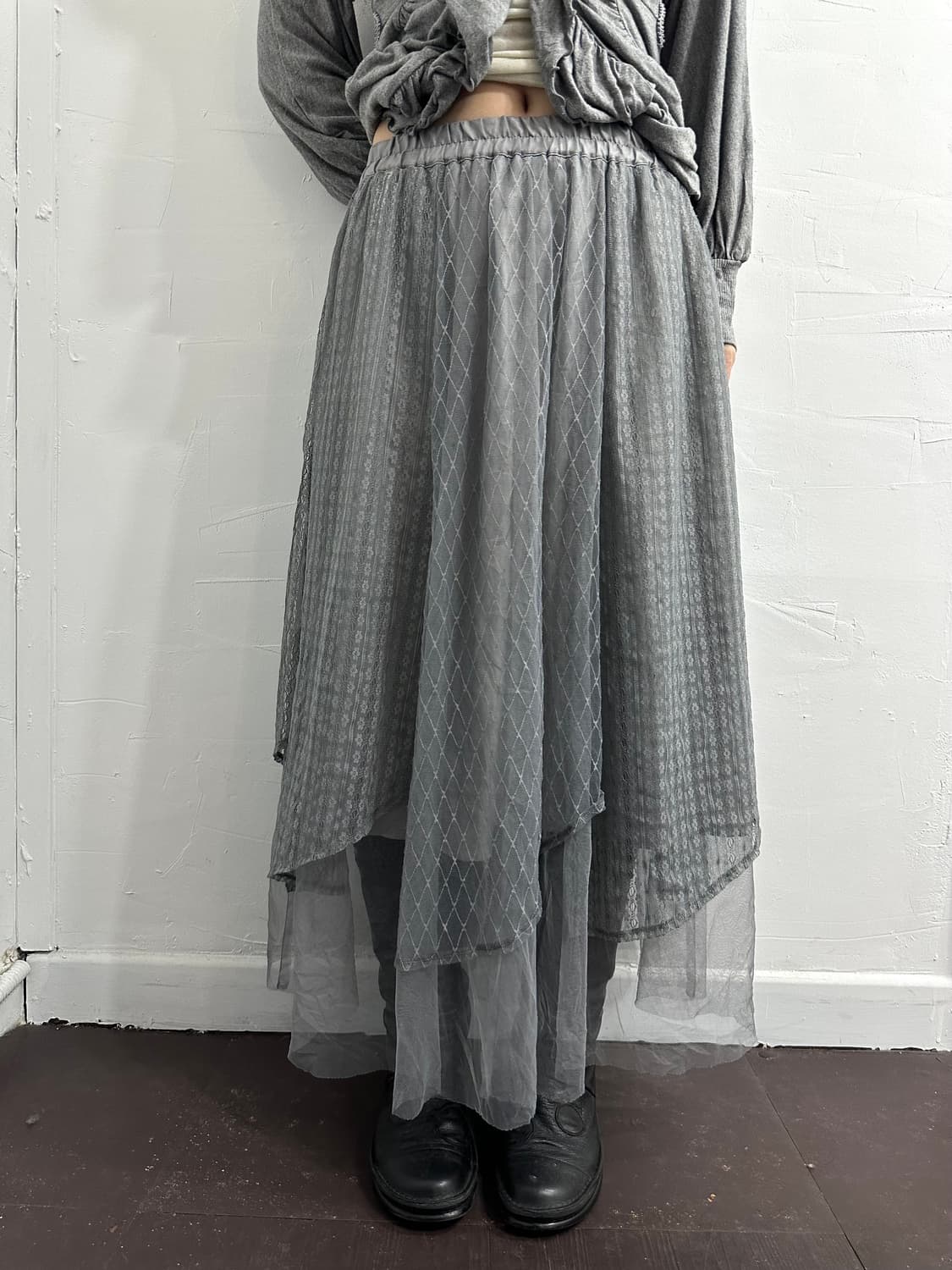 earth lace&sha long skirt 상품이미지2