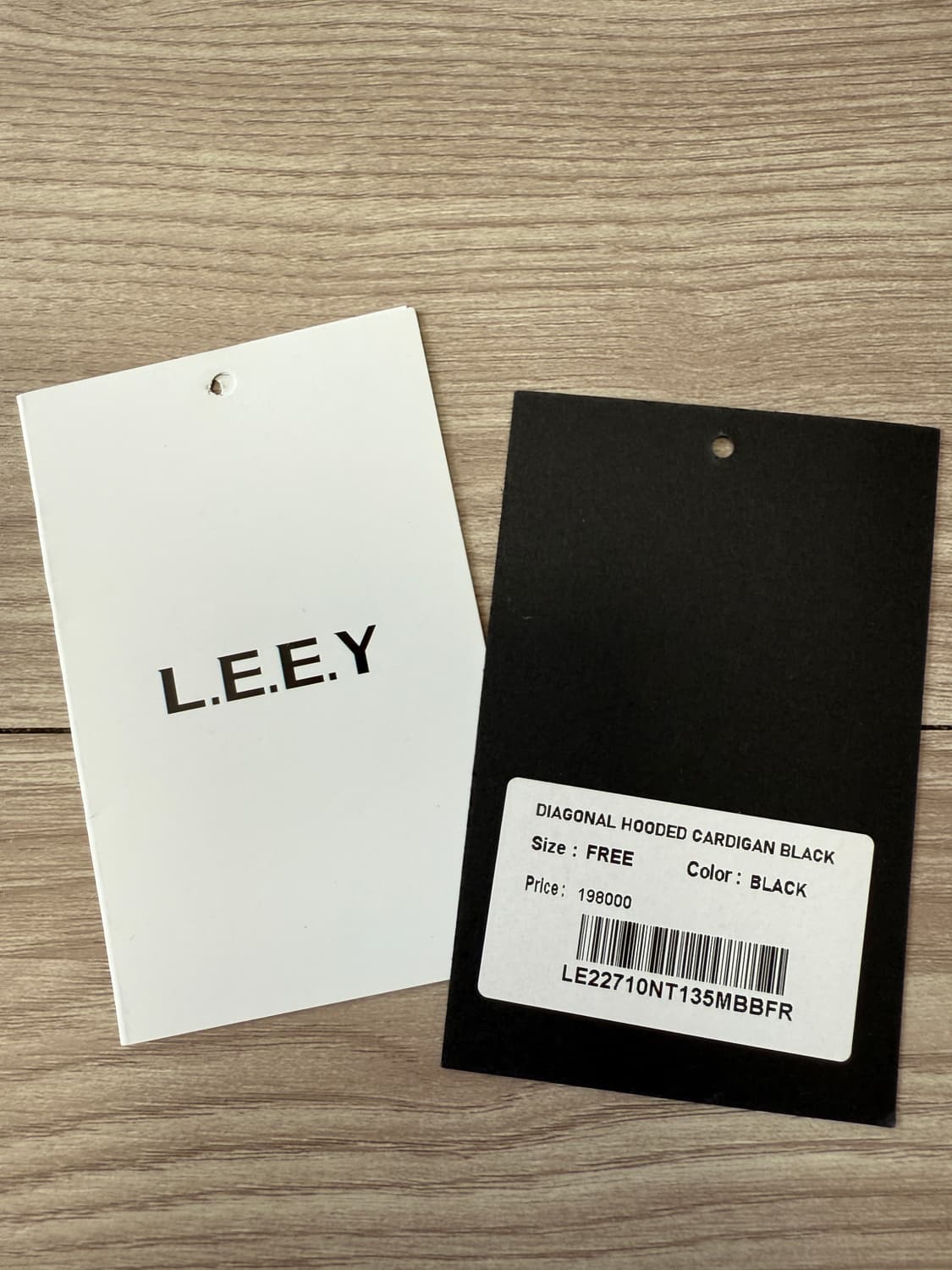 엘이이와이 다이애그널 후디드 가디건 블랙 상품이미지10