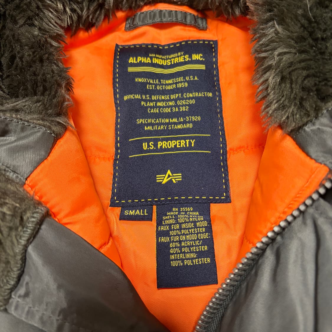 알파 인더스트리 N-3B 파카 건메탈 상품이미지7