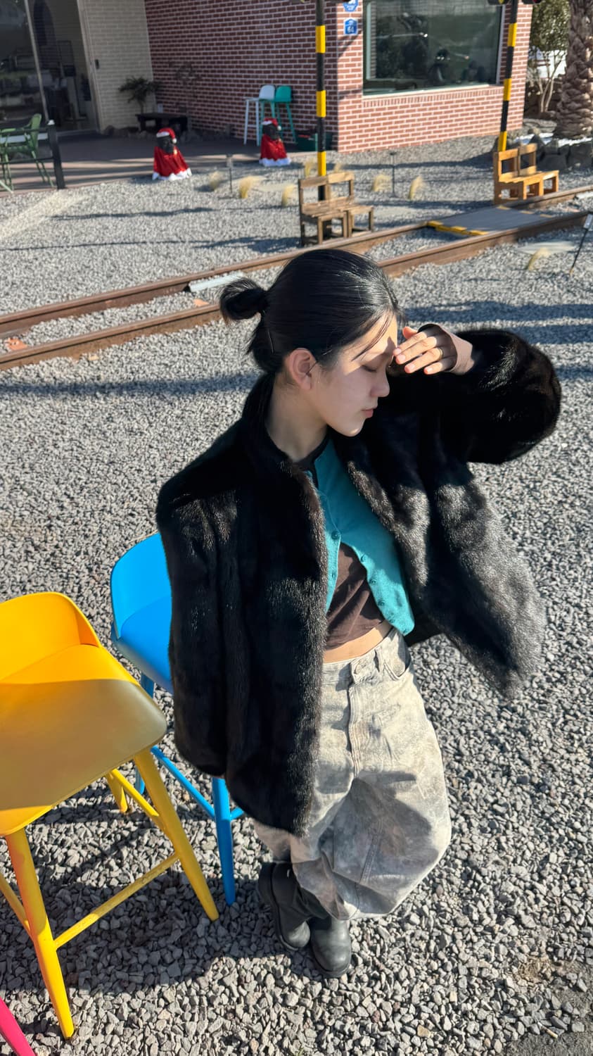 밤색 밍크 코트 상품이미지1