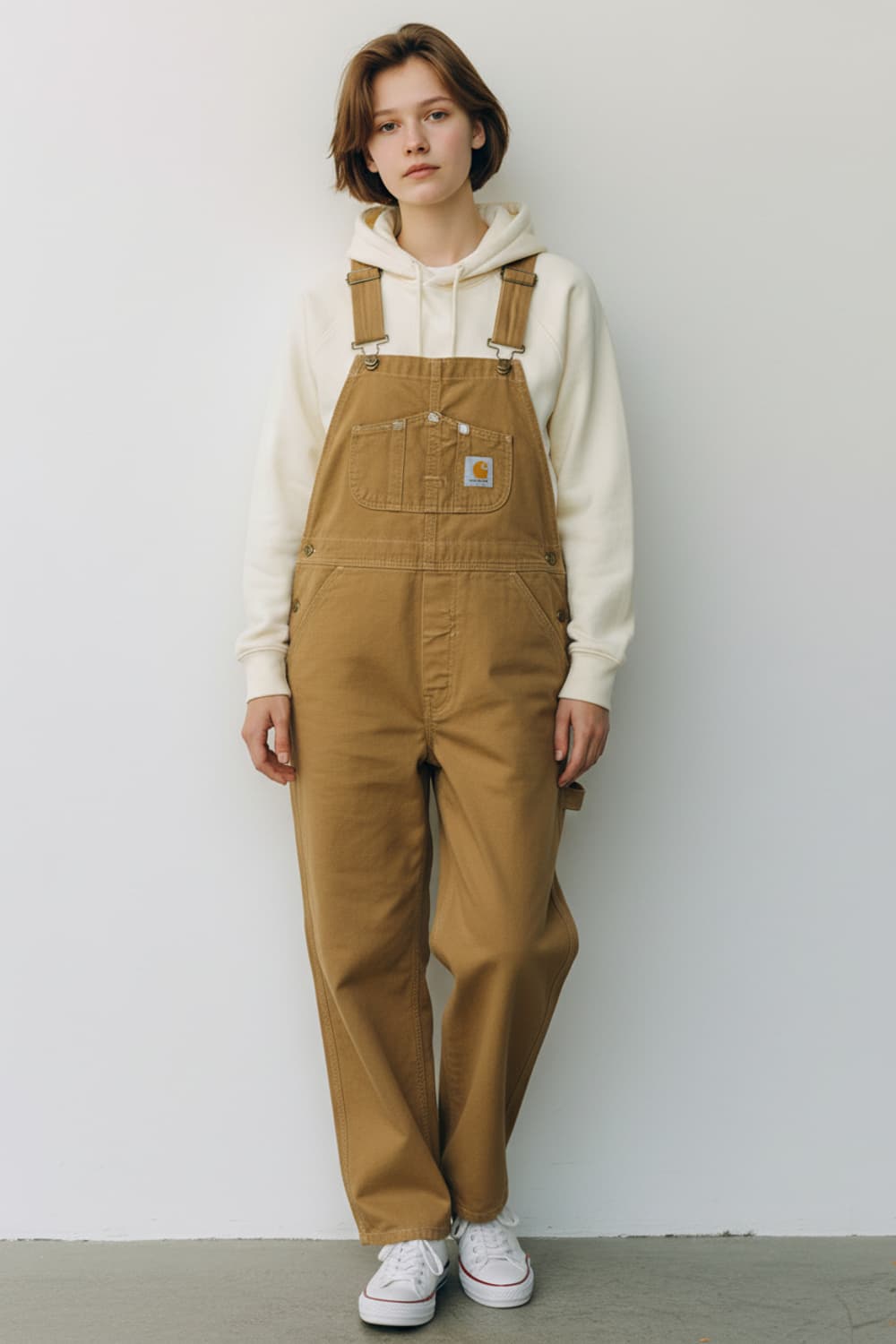 [L] 칼하트 브라운 캔버스 오버롤 멜빵 바지 상품이미지3