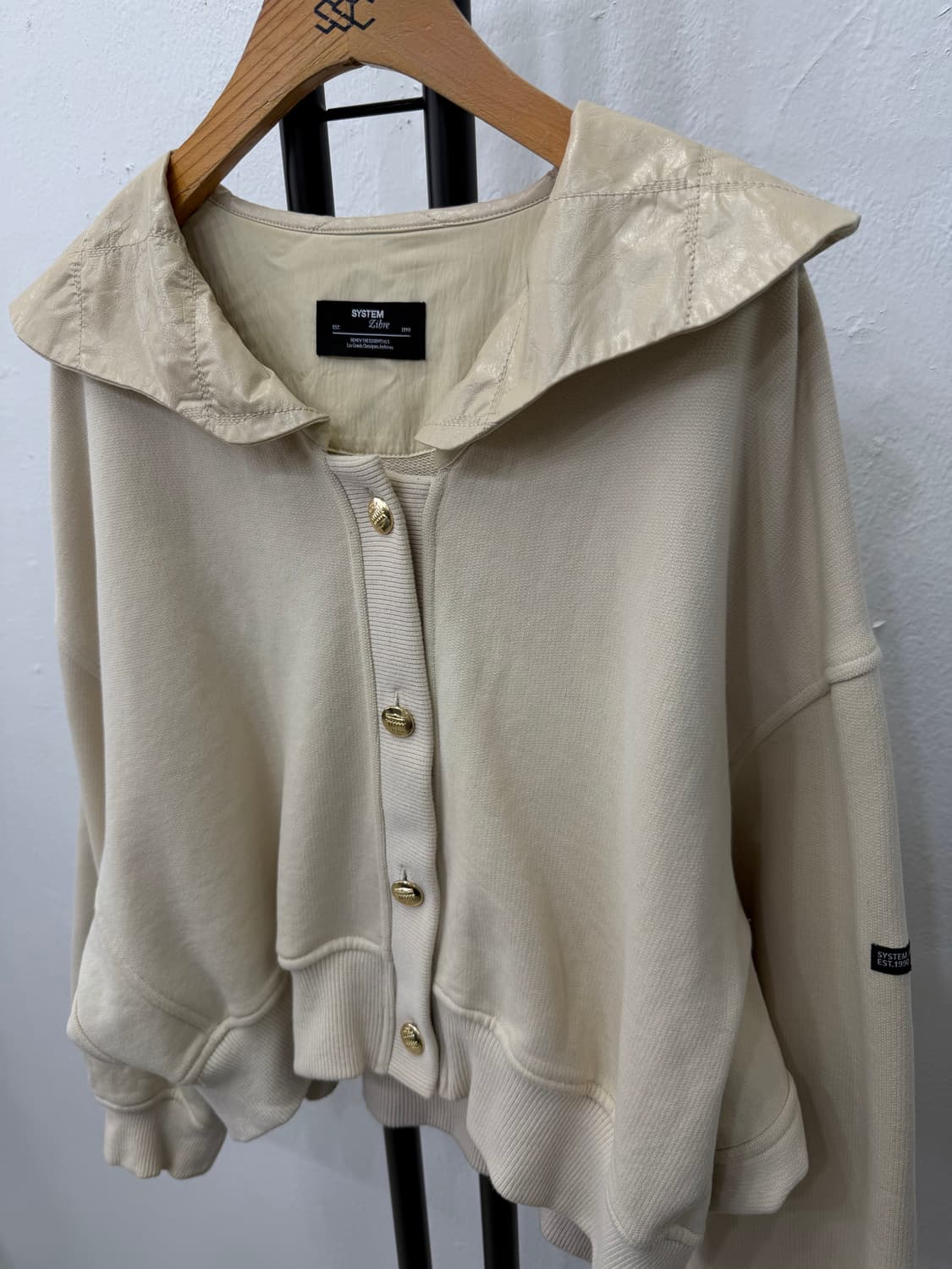 정품) SYSTEM 시스템 한섬 22ss 오버핏 아이보리 가디건 자켓 8 상품이미지3