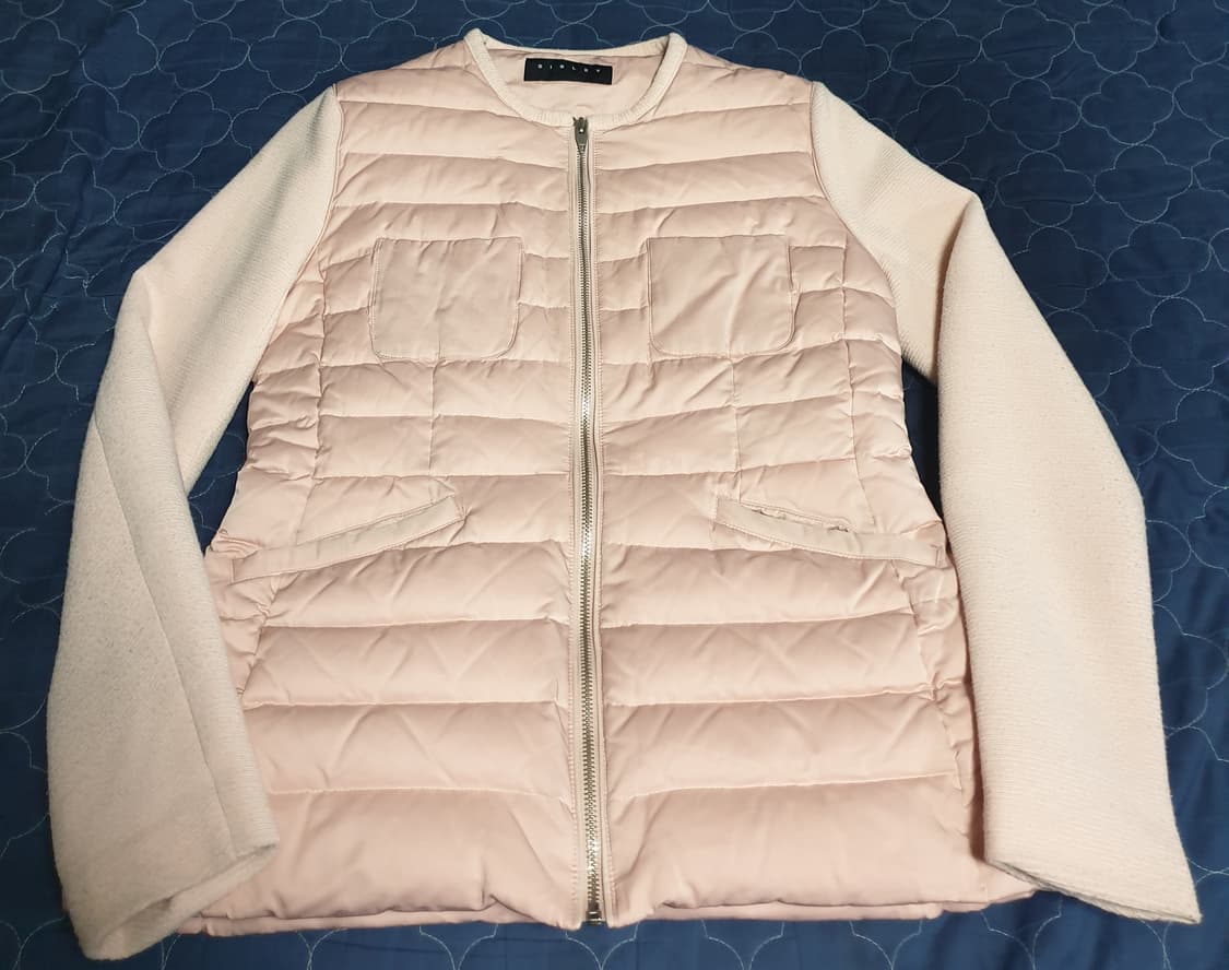 시슬리 우먼스 니트 경량 다운 집업자켓 라이트핑크 (S) 상품이미지1