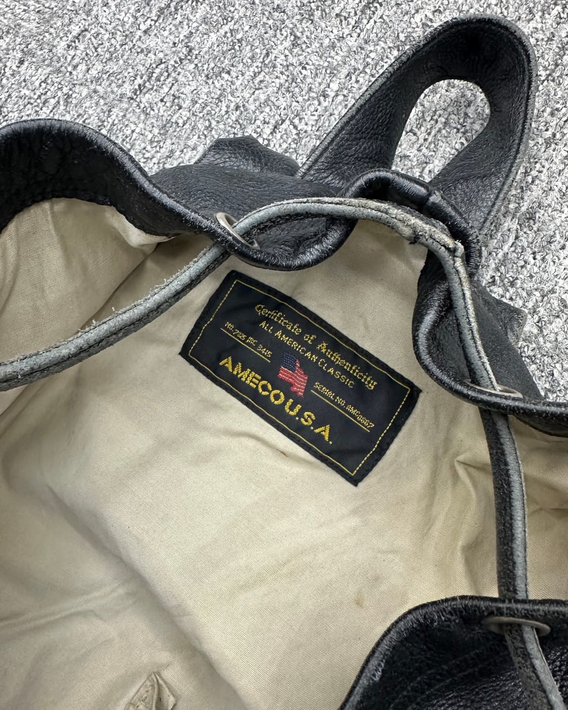 (FREE)90'S AMECO 통가죽 백팩-M1755 상품이미지7