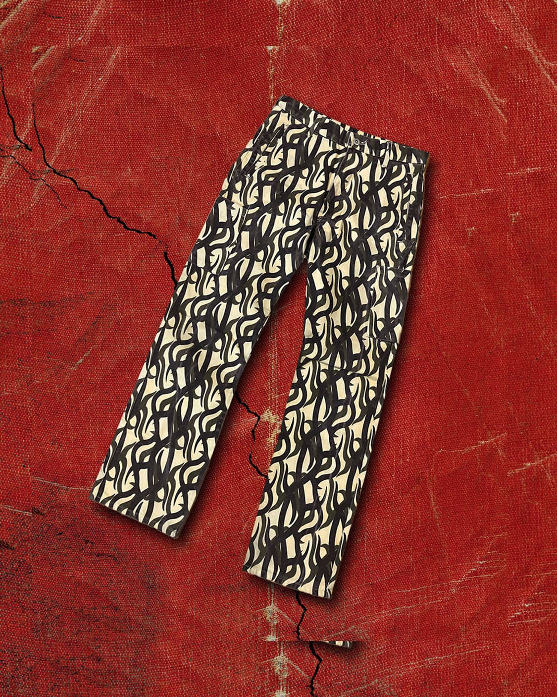 Japanese 90s 트라이벌 패턴 하드코튼 카고 팬츠 31 상품이미지1