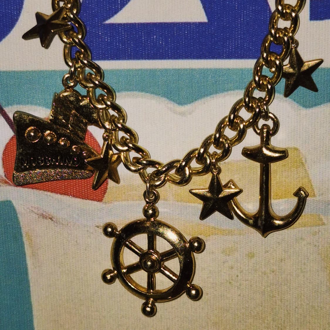 80s 모스키노 빈티지 마린 앵커 볼드 초커 상품이미지6