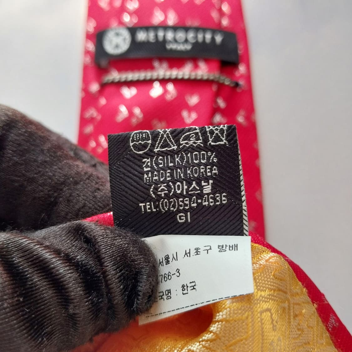 메트로시티 레드 자카드 패턴 넥타이 7.1cm A+등급 K2003
 상품이미지10