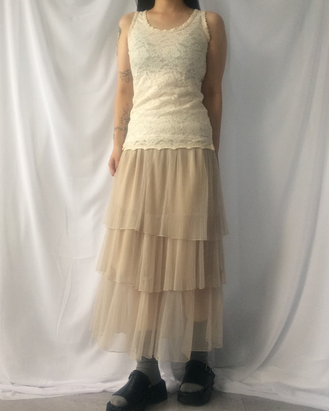 Pleats layer long skirt 상품이미지4